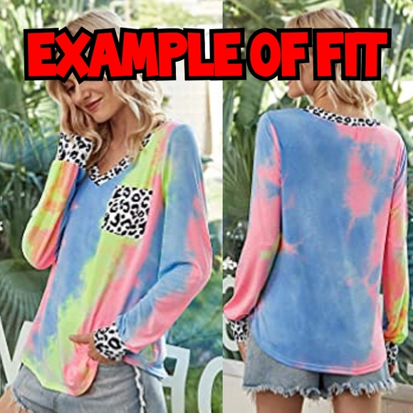 Tie Dye & Leopard Print Long Sleeve Top/Tee - Picture 5 of 5